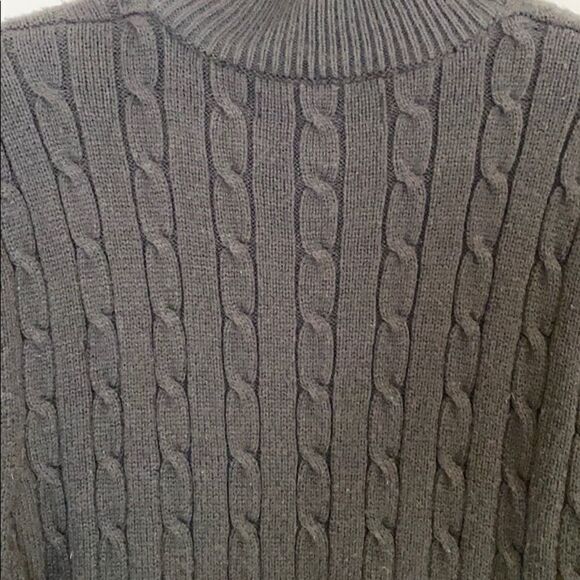 Black Sweater Pullover Cable with Zipper Neckline XXL - Picture 5 of 6